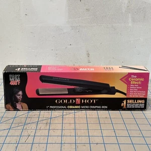 Gold N Hot Ceramic Crimping Iron 1" Professional Crimper 80s Hair New in Box - Picture 1 of 6