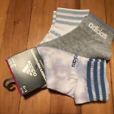 adidas Socks Womens AeroReady Moisture Wicking 3 Pairs Low Cut Blue Tie Dye