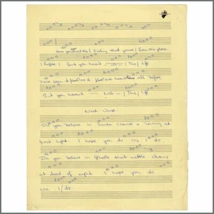 John Entwistle Handwritten I Believe In Everything Lyrics (USA) - Imagen 1 de 3