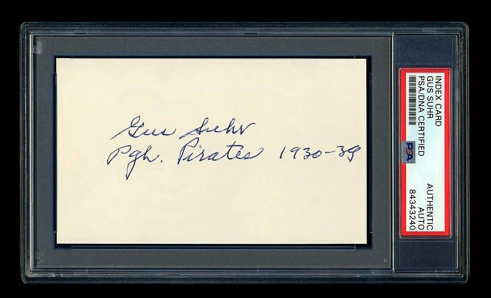 GUS SUHR SIGNED MINT INDEX CARD PSA/DNA AUTOGRAPH PITTSBURGH PIRATES ALL STAR - Image 1 of 1