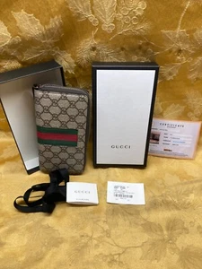 Gucci GG Supreme Canvas Wallet Dust Bag Hang Tag Box & COA - Picture 1 of 22