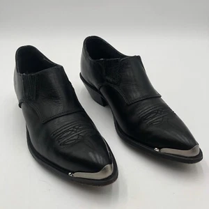 Stivaletti western cowboy vintage Code West donna taglia 7 pelle nera - Foto 1 di 9