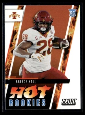 2022 Score Hot Rookies Breece Hall Rookie Iowa State Cyclones #HR5 - Image 1 of 2