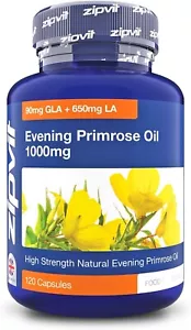 Zipvit Evening Primrose Oil 1000mg Capsules High Strength with Omega 6 GLA & LA - Picture 1 of 11