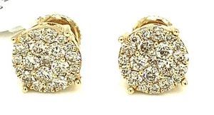 14k yellow gold diamond studs - Picture 1 of 9
