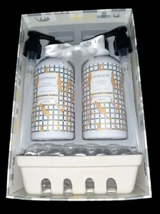 Beekman 1802 Goat Milk Lavender Hand/ Body Wash & Lotion Caddy Set New In Box - Picture 1 of 5