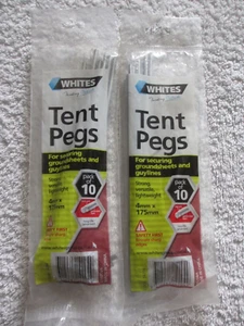 2 x Whites 4mm x 175mm Galvanised Tent Peg - 10 Pack x 2 - Picture 1 of 3