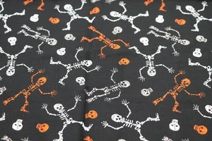 SEASONAL FAT QUARTERS SKULLS, SKELETONS 100% COTTON - 18" X 21"   - Picture 1 of 3