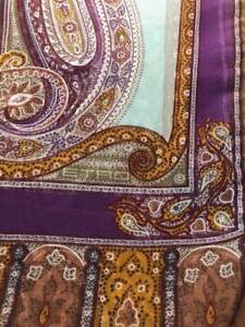 New EXQUISITE ETRO crepe sheer silk SCARF, calcutta,45x140cm, 55"x17",
