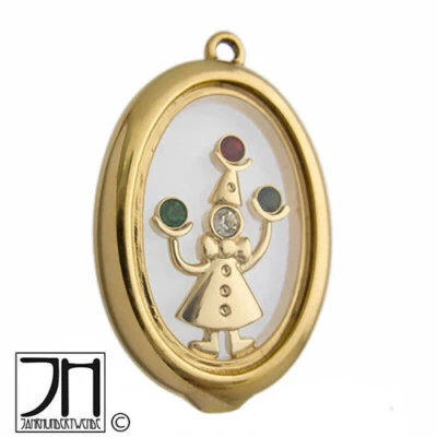 Pierre Lang Zirkonia Anhänger vergoldet Clown jonglierend cubic zirconia - Bild 1 von 4