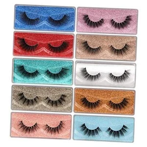 False Eyelashes Wispy 18 mm Natural 3D Faux Mink Lashes Pack style i - 10 Pairs - Picture 1 of 8