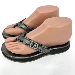 COACH Womens Lyndsey Black and Gray Pewter Sandals Size 5.5 M - Picture 1 of 9