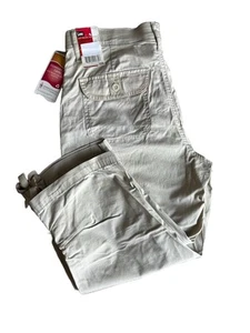 Pantalones capri Lee caqui cómodos elásticos cintura talla 6 medianos nuevos - Imagen 1 de 2