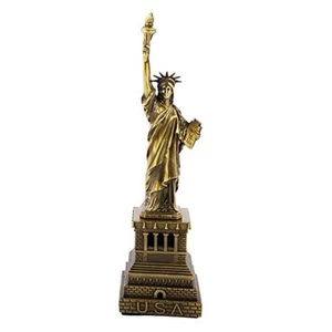 Statua della Libertà America 10 Pollici Metallo Modello Souvenir Decorazione Casa Regalo 25 Cm - Foto 1 di 8