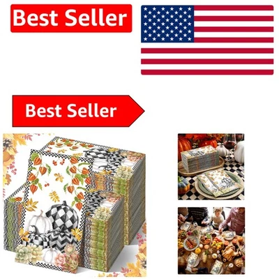 优雅 200 一次性手巾带格子南瓜设计适用于客用浴室 — 第 1/4 张图片