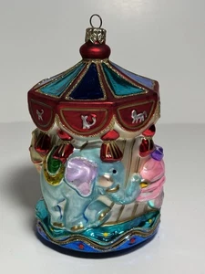 Kurt Adler Merry Go Round Carrusel Adorno de Navidad Polonesa Vidrio Soplado Difícil de Encontrar - Imagen 1 de 6