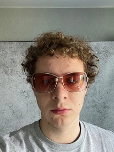 Matsuda Sunglasses Vintage Rose Lens Gold Frame Leather Arms Luxury - Picture 1 of 24