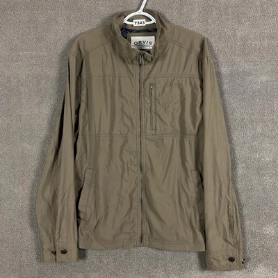 Orvis Jacket Mens Large Khaki Nylon Zip Front Lightweight Casual Outdoors - Image 1 of 4