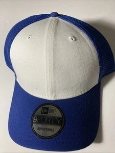 New Era Cap Hat size adjustable snapback 9Forty white blue - Picture 1 of 4