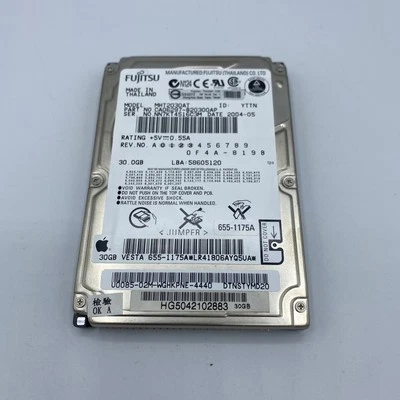Bootable MacOS 2.5" ATA IDE Hard Drive 30GB Fujitsu Apple OS 9 OS X - Image 1 of 4