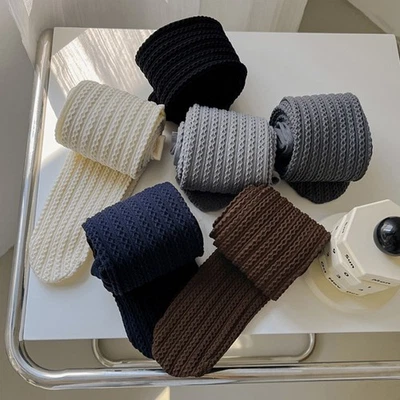 1x Femme à Rayures Tricoté Collant Souple Long Chaussettes Fin Pantalon Jambière - Photo 1/4