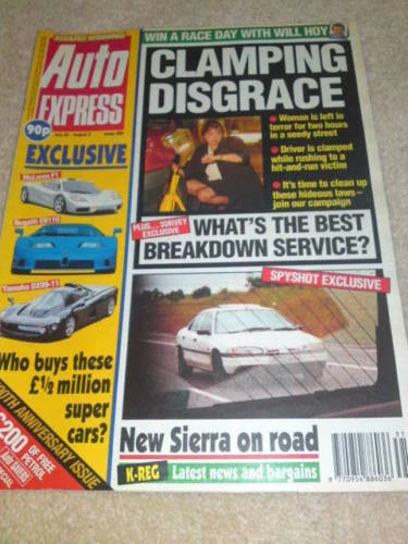 AUTO EXPRESS - £500K CARS July 28 1992 Issue 200 - Image 1 of 1