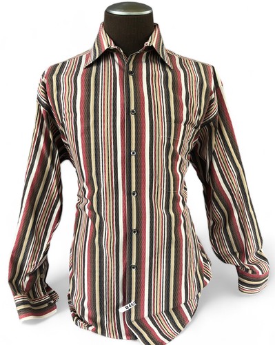 Camicia abito Burberry London manica lunga bottoni a righe verticali da uomo taglia L