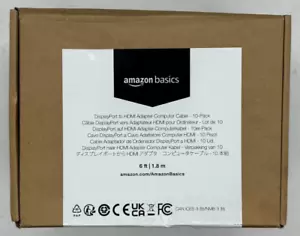 10er Pack - Display Port auf HDMi - 6 Fuß - vergoldet - Amazon Basics - Bild 1 von 5