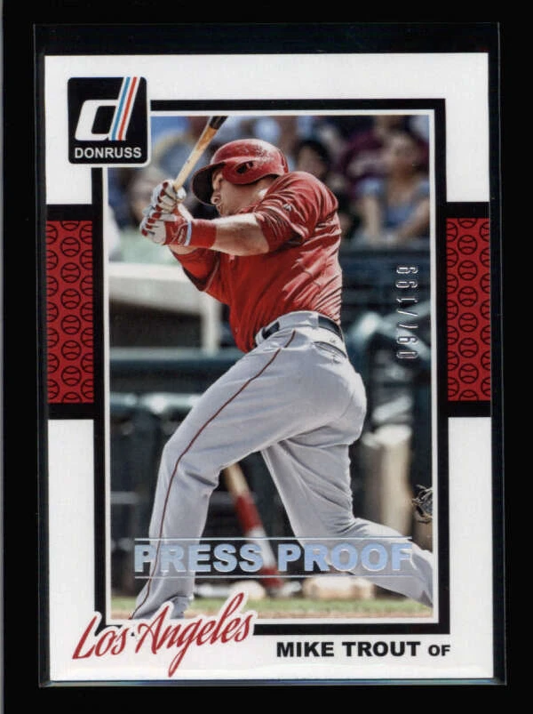 MIKE TROUT 2014 DONRUSS #301 PRESS PROOF PARALLEL #097/199 FC8947 - Image 1 of 2