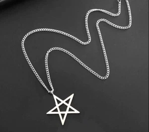 925 ECHT SILBER *** Pentagramm Anhänger 20 mm, Kette - Picture 1 of 6