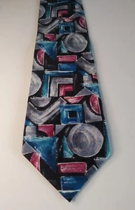 Fumagalli's Multicolor Abstract Art Deco 80er 100% Seide Herren Krawatte Italy - Bild 1 von 4
