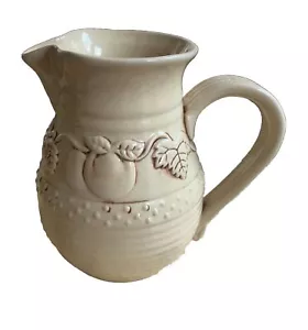 Vintage Steinzeug Milch Wasserkrug hellgelb Cottagecore - Bild 1 von 6