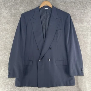 Brioni Italy Double Breasted 100% Wool Blazer Men’s Size 44 / 54 Suit Jacket - Picture 1 of 14