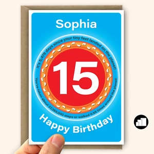 Funny 15th Birthday Card for boy for girl, personalised son daughter card - Picture 1 of 10
