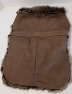 Dog Coat - Brown Canvas & Faux Fur RH - size M - Picture 1 of 8