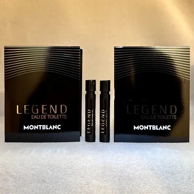 2x Montblanc Legend Eau de Toilette EDT amostra sprays 0,04 oz, 1,2 mL novo no cartão - Imagem 1 de 2