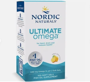 (100 ct.) Nordic Naturals Ultimate Omega Softgels 1280 mg Fish Oil, exp. 1 yr - Picture 1 of 3