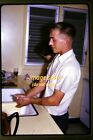 Man with Forearm Tattoo in a Kitchen in 1963, Kodachrome Slide f25b