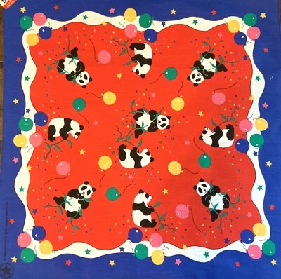 Globos confeti vintage PANDA BEAR BANDANA rojo blanco azul hechos en EE. UU. RN#16463 Foto 1 de 4