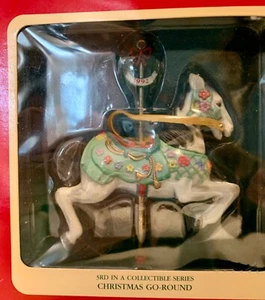 1992 Carlton Cards Heirloom Collection 3rd Christmas Go Round Carousel Horse NIB - Picture 1 of 5
