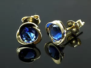 333 Gold Ohrstecker 1 Paar 8 mm Grösse Zirkonia Steine - Bild 1 von 2