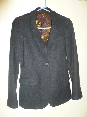 Thomas Pink London Charcoal Gray Herringbone Wool Skirt Suit, Size US 4 - Image 1 of 4