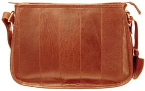 GESTREIFTE SCHULTERTASCHE AUS HELLBRAUN WEICHEM IRISCHEM LEDER TK10466 - Bild 1 von 4