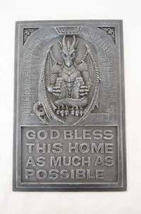 Wandrelief May God Bless This Home Drache Wanddeko Wandschmuck Höhe 29cm 3048 - Bild 1 von 4