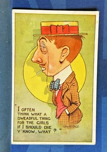 Donald McGill Comic Postcard 1911 I OFTEN THINK WHAT DWEADFUL THING GIRLS No 480 - Imagen 1 de 2