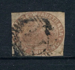 Western Australia 1865 - 1sh Oval Swan - Grey Brown Imperf - SC 5 [SG 6] USED W6 - Picture 1 of 2