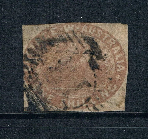 Western Australia 1865 - 1sh Oval Swan - Grey Brown Imperf - SC 5 [SG 6] USED W6 Cover