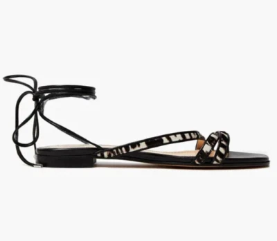 IRO Puce Zebra Print Calf Hair & Leather Sandals Size 4/37 Strappy RRP £400 - Image 1 of 4