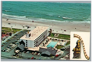 Cartolina cromata Aku Tiki Inn Daytona Beach Shores Florida - Foto 1 di 2