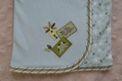 Little Me Dinosaur Baby Blanket Blue Green Organic Cotton Security Lovey Dino - Image 1 of 4